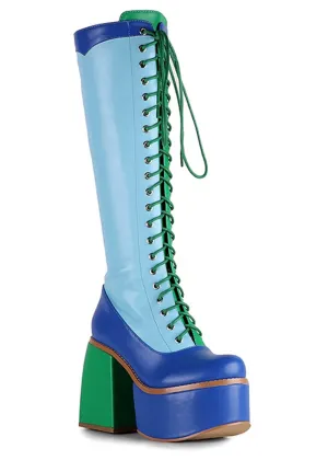 Anthony Wang Ice-06 70's Platform Boots Blue
