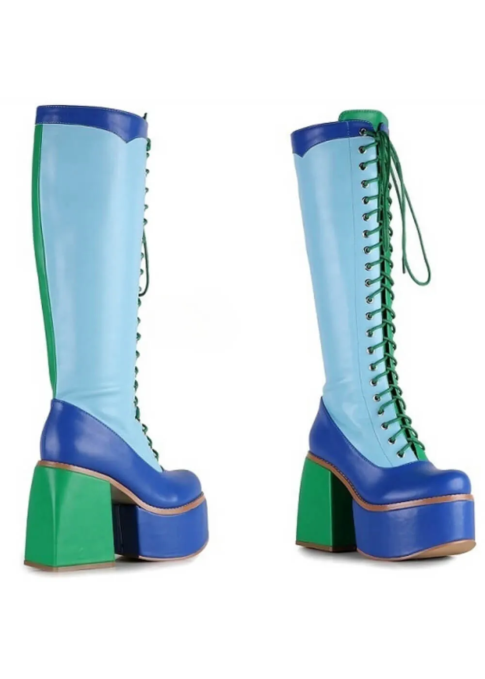 Anthony Wang Ice-06 70's Platform Boots Blue