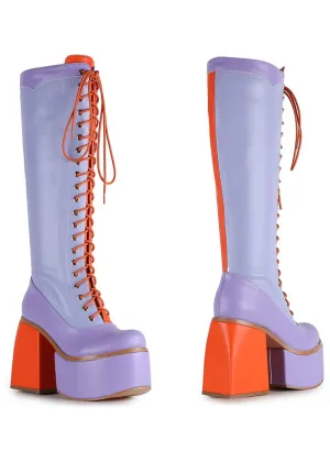 Anthony Wang Ice-06 70's Platform Boots Lilac