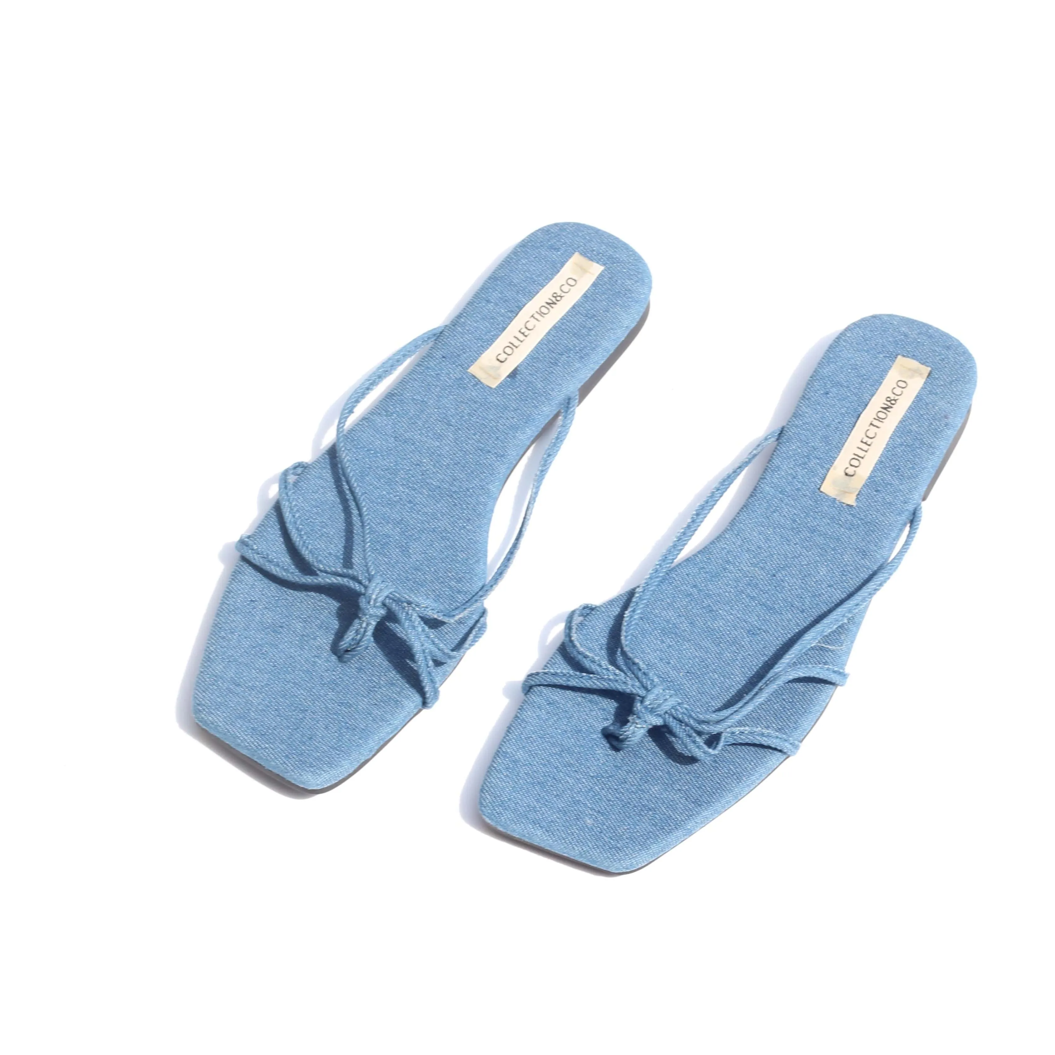 Bianca Vegan Organic Cotton Denim Sandal | Blue