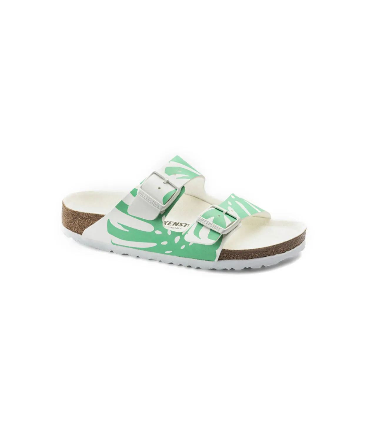 Birkenstock Arizona Monstera Birko-Flor White/Bold Jade Sandals