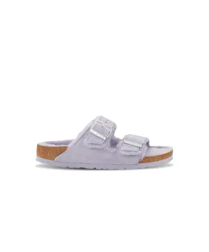 Birkenstock Arizona Suede Leather Shearling Purple Fog Sandals