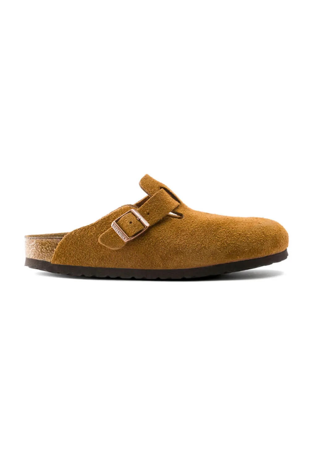 Birkenstock Boston Soft Footbed Suede Leather Clogs for Women in Mink | 1009543