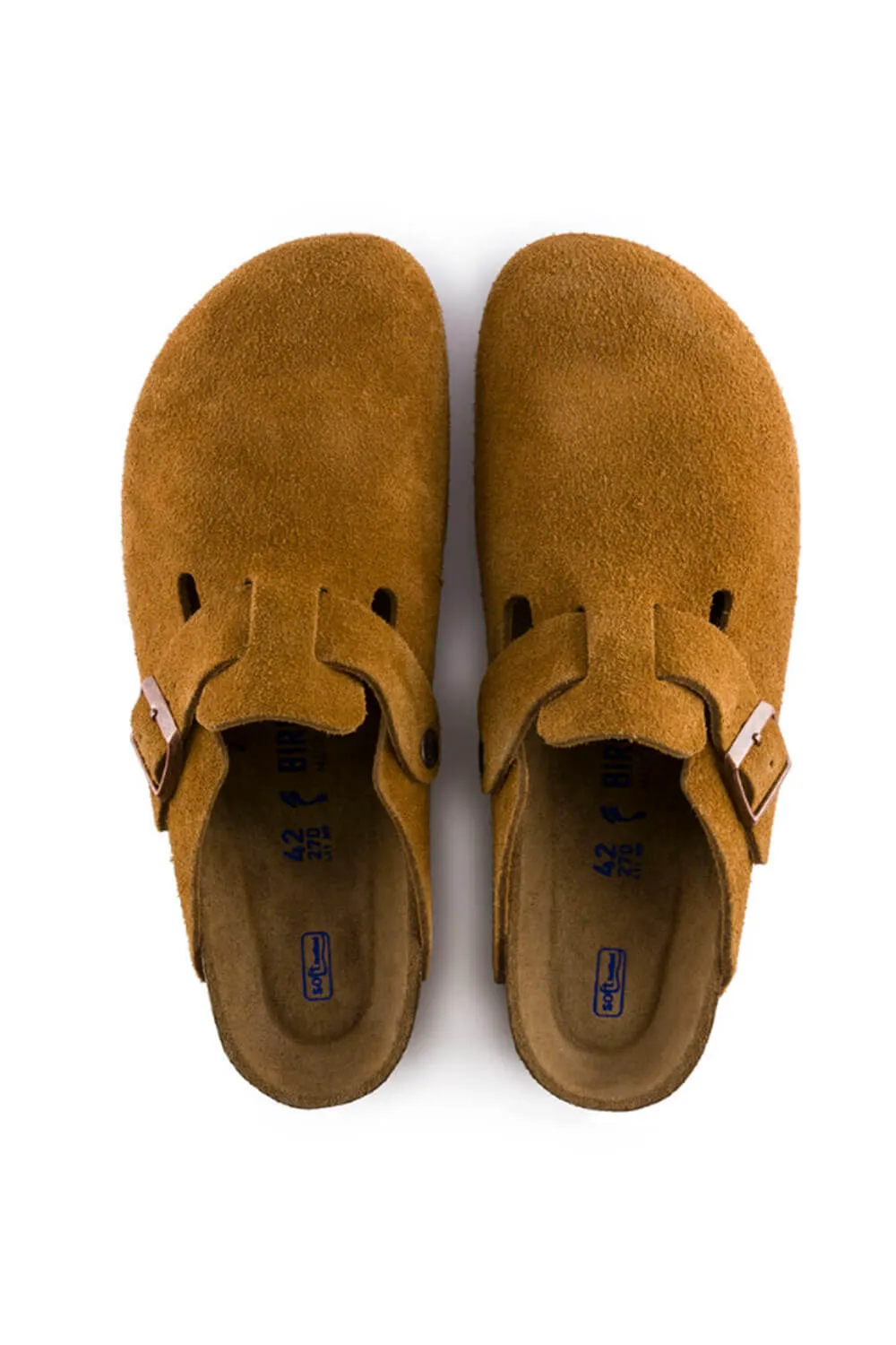 Birkenstock Boston Soft Footbed Suede Leather Clogs for Women in Mink | 1009543
