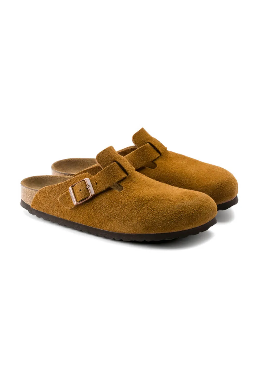 Birkenstock Boston Soft Footbed Suede Leather Clogs for Women in Mink | 1009543