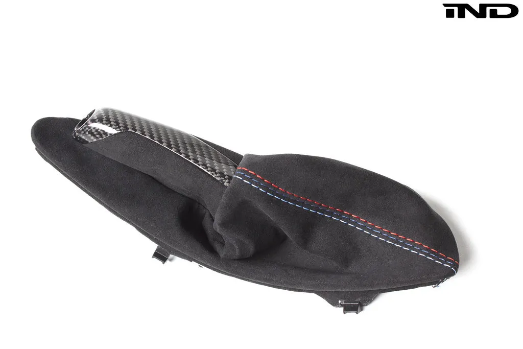 BMW M Performance F8X M3 / M4 Gloss Carbon   Alcantara Parking Brake - Straight Stitch