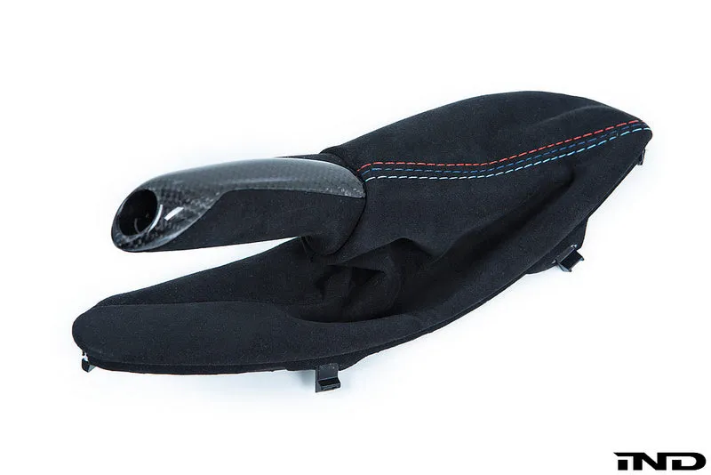 BMW M Performance F8X M3 / M4 Gloss Carbon   Alcantara Parking Brake - Straight Stitch