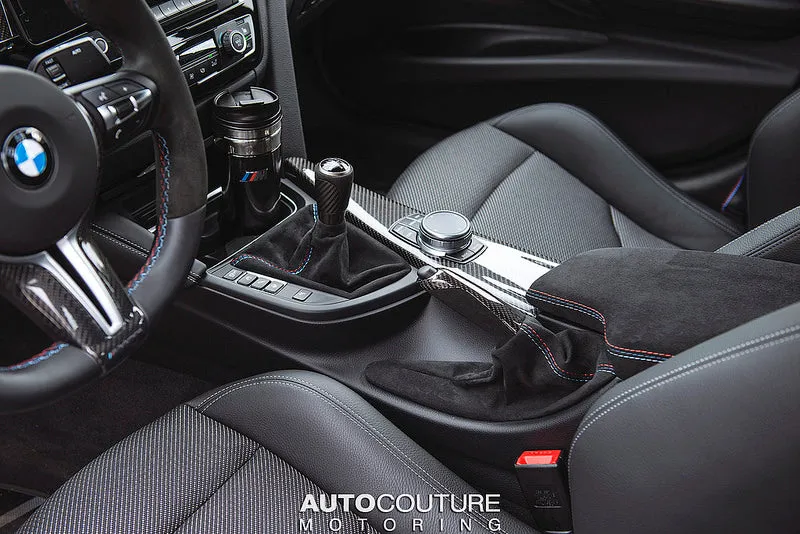BMW M Performance F8X M3 / M4 Gloss Carbon   Alcantara Parking Brake - Straight Stitch