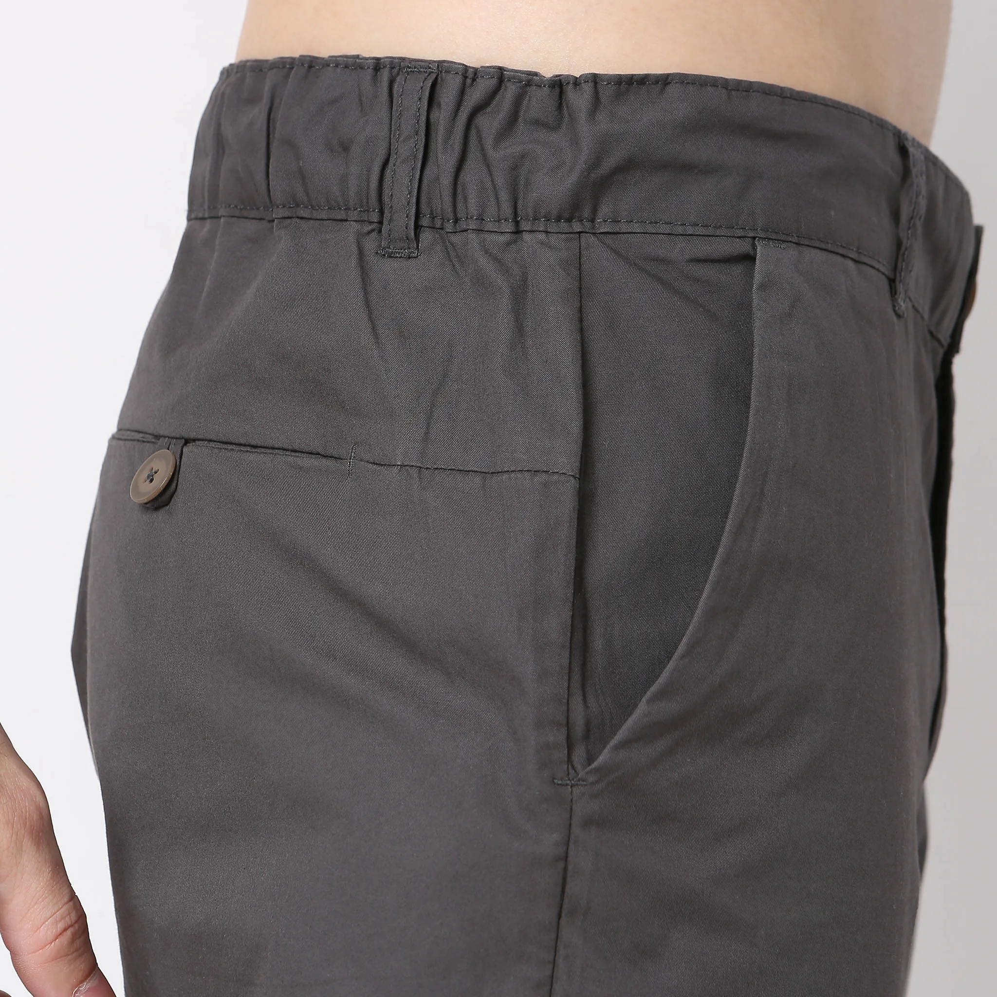 Brunch Pants - Smart Modern Elasticated Waistband Ankle Length Pure Cotton