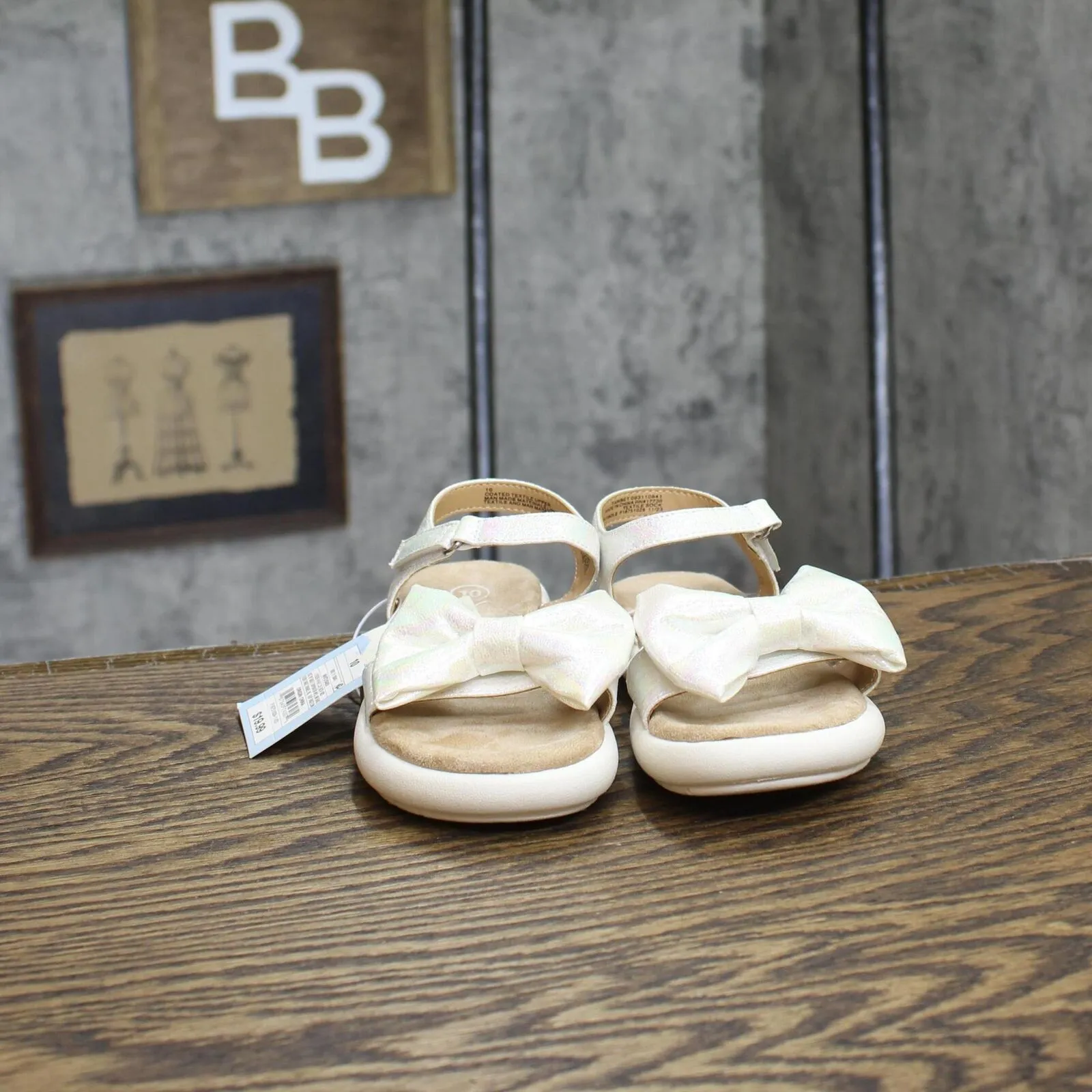 Cat & Jack Toddler Girls Babs Bow Sandals 89467245 White 10T