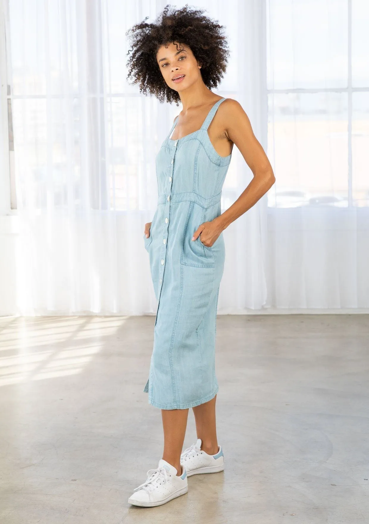 Celine Button Front Dress
