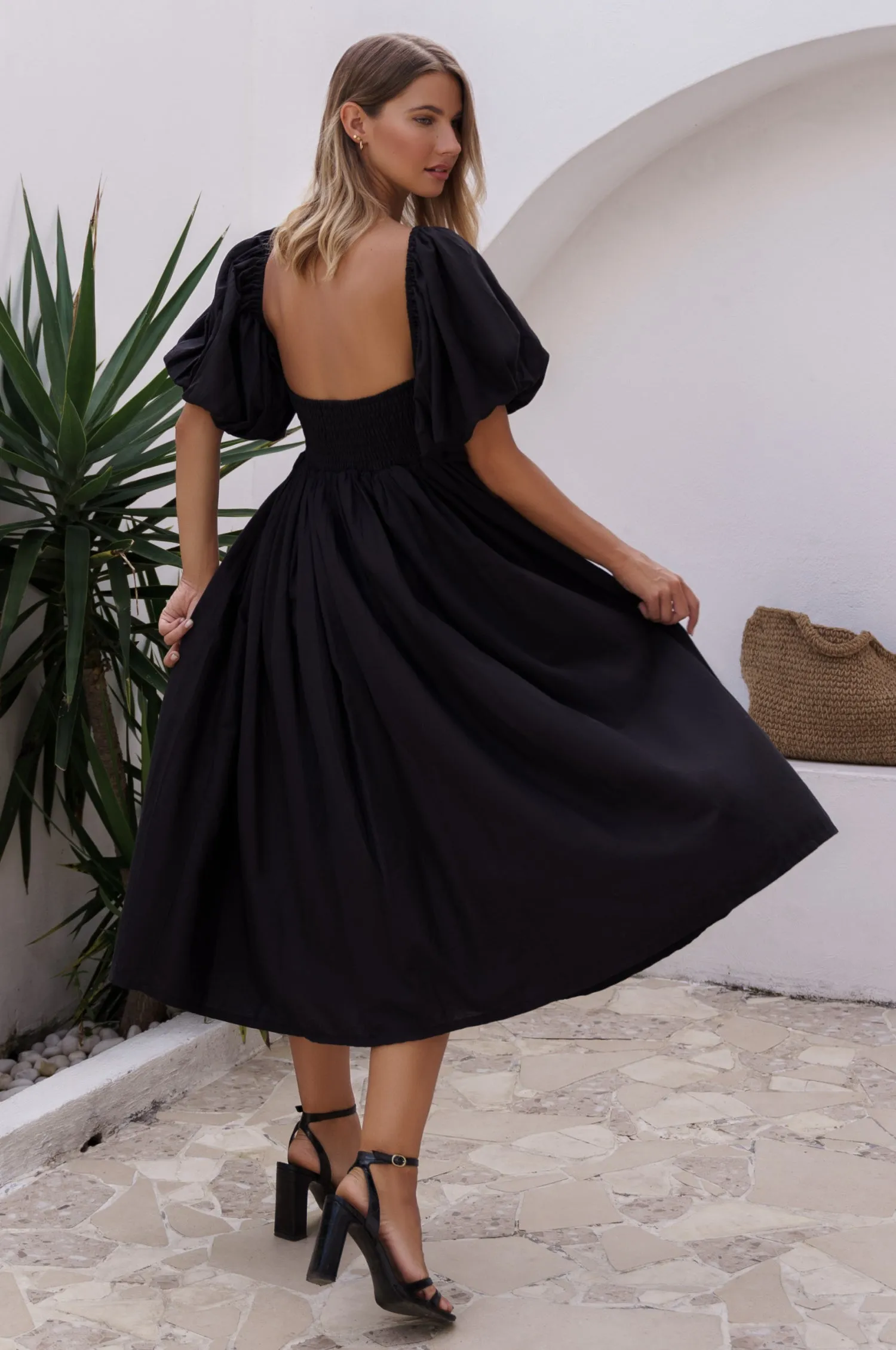 Cherie Puff Sleeve Midi - 100% Linen