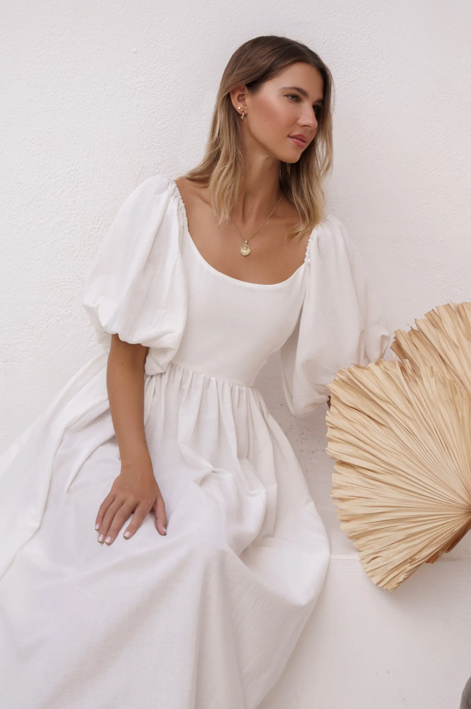 Cherie Puff Sleeve Midi - 100% Linen