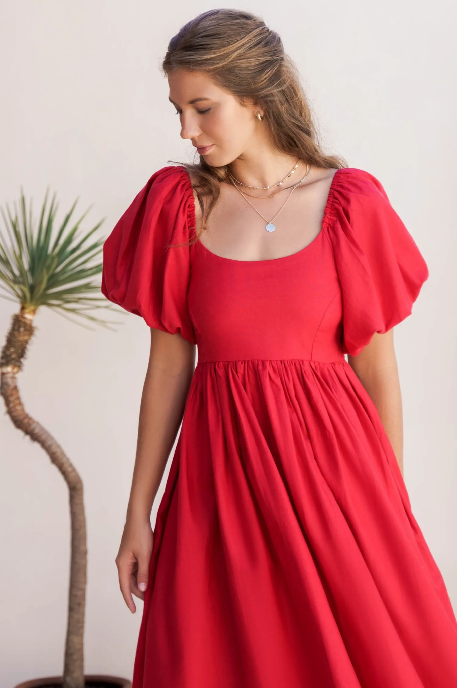 Cherie Puff Sleeve Midi - 100% Linen