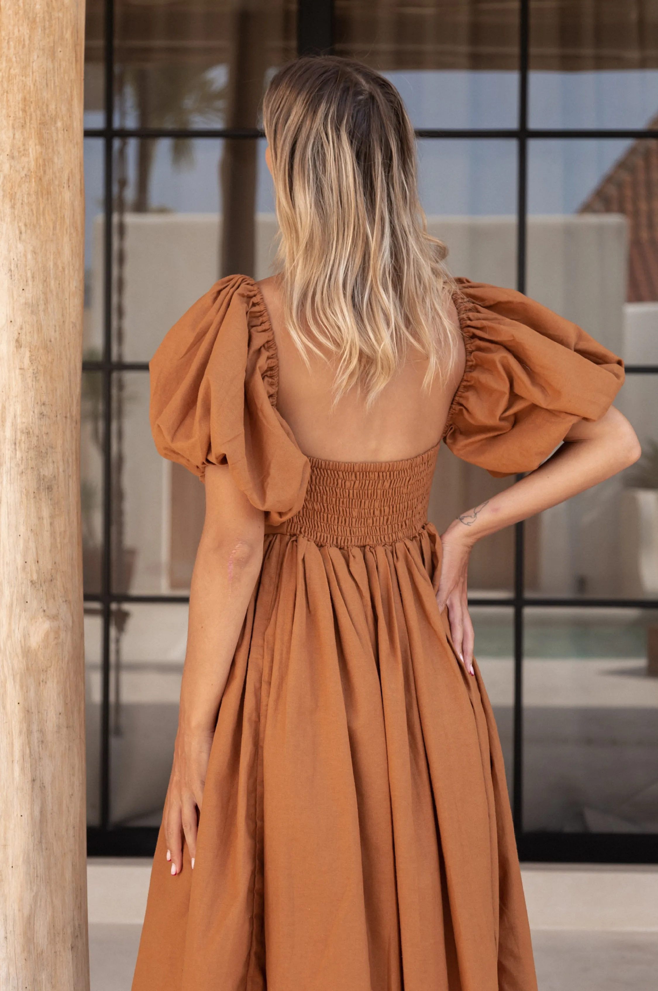 Cherie Puff Sleeve Midi - 100% Linen