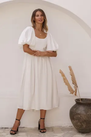 Cherie Puff Sleeve Midi - 100% Linen