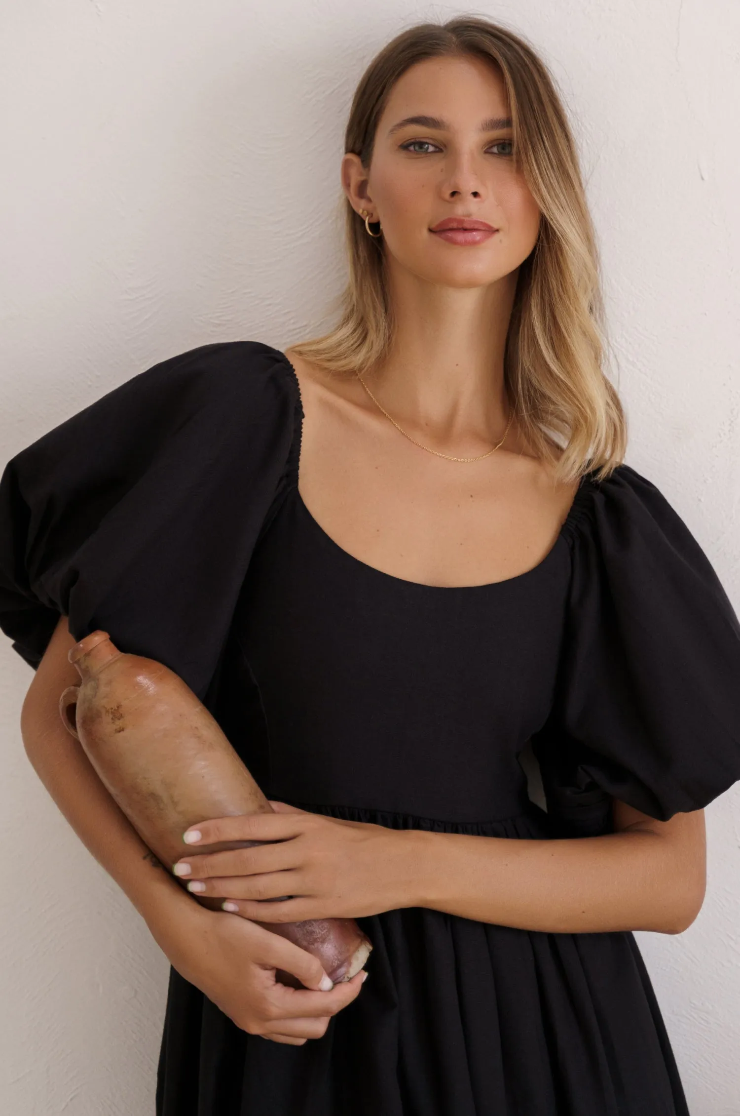 Cherie Puff Sleeve Midi - 100% Linen