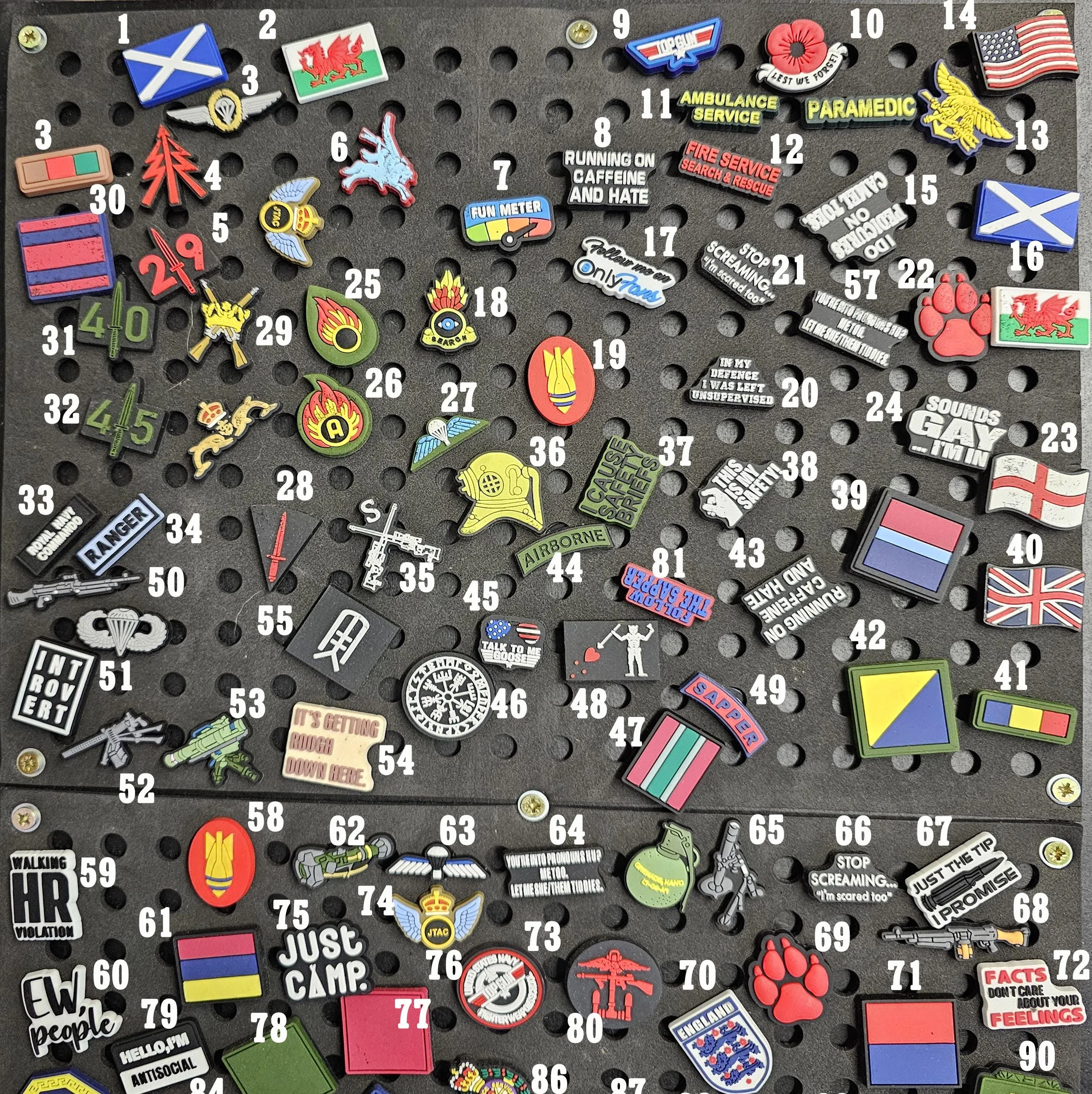 clog / water shoe - novelty charm / gem / logo customise your tactical military footwear