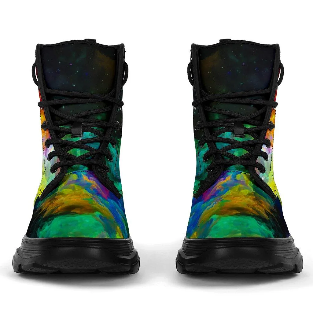 Colorful Galaxy Chunky Boots