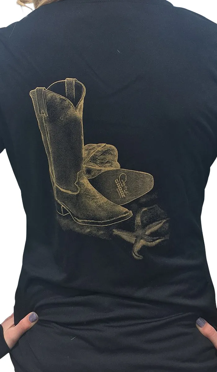 Dry Fit Long Sleeve Tee - UPF V-Neck - Country Shore - Black Boots in the Sand