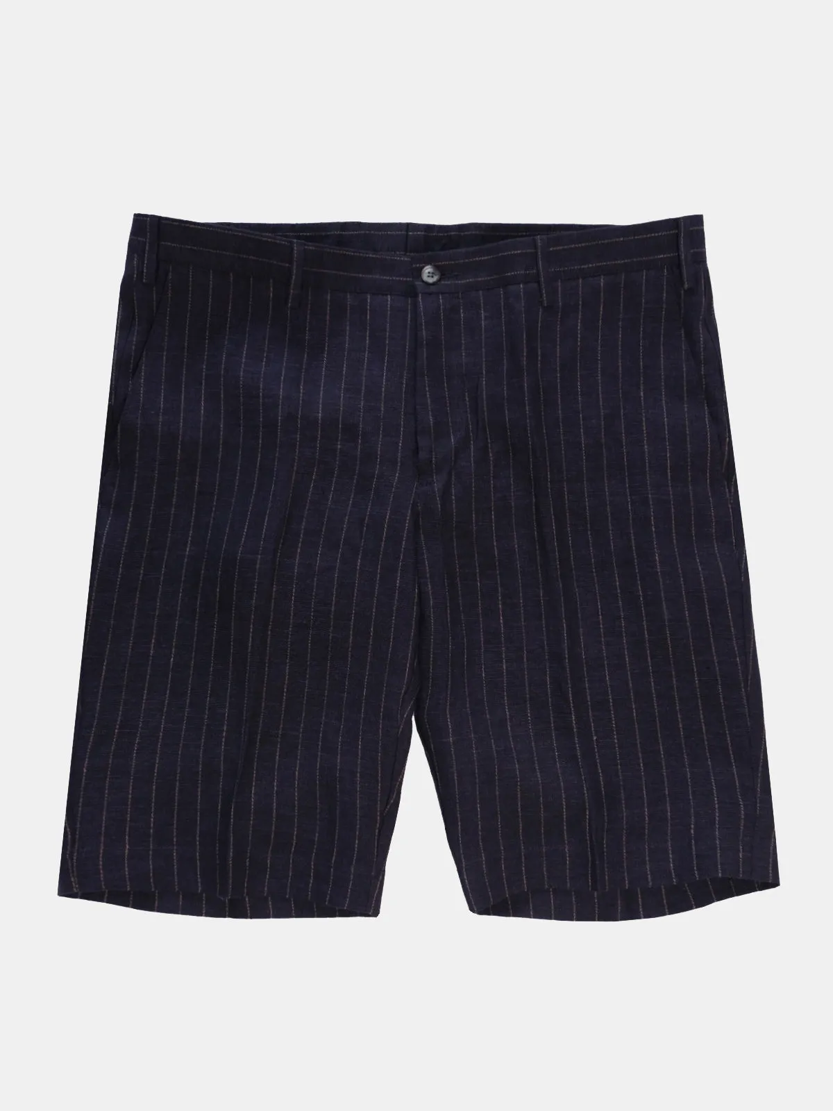 Fermo Shorts - Navy Linen Chalk Stripe - LUCKY LAST