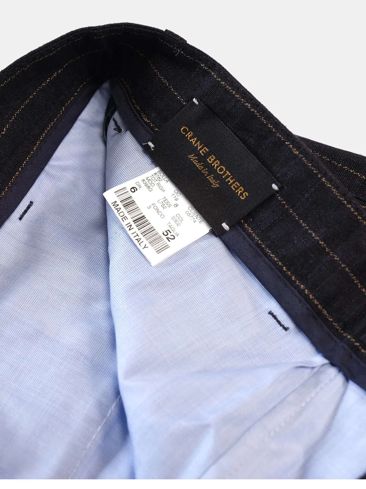 Fermo Shorts - Navy Linen Chalk Stripe - LUCKY LAST