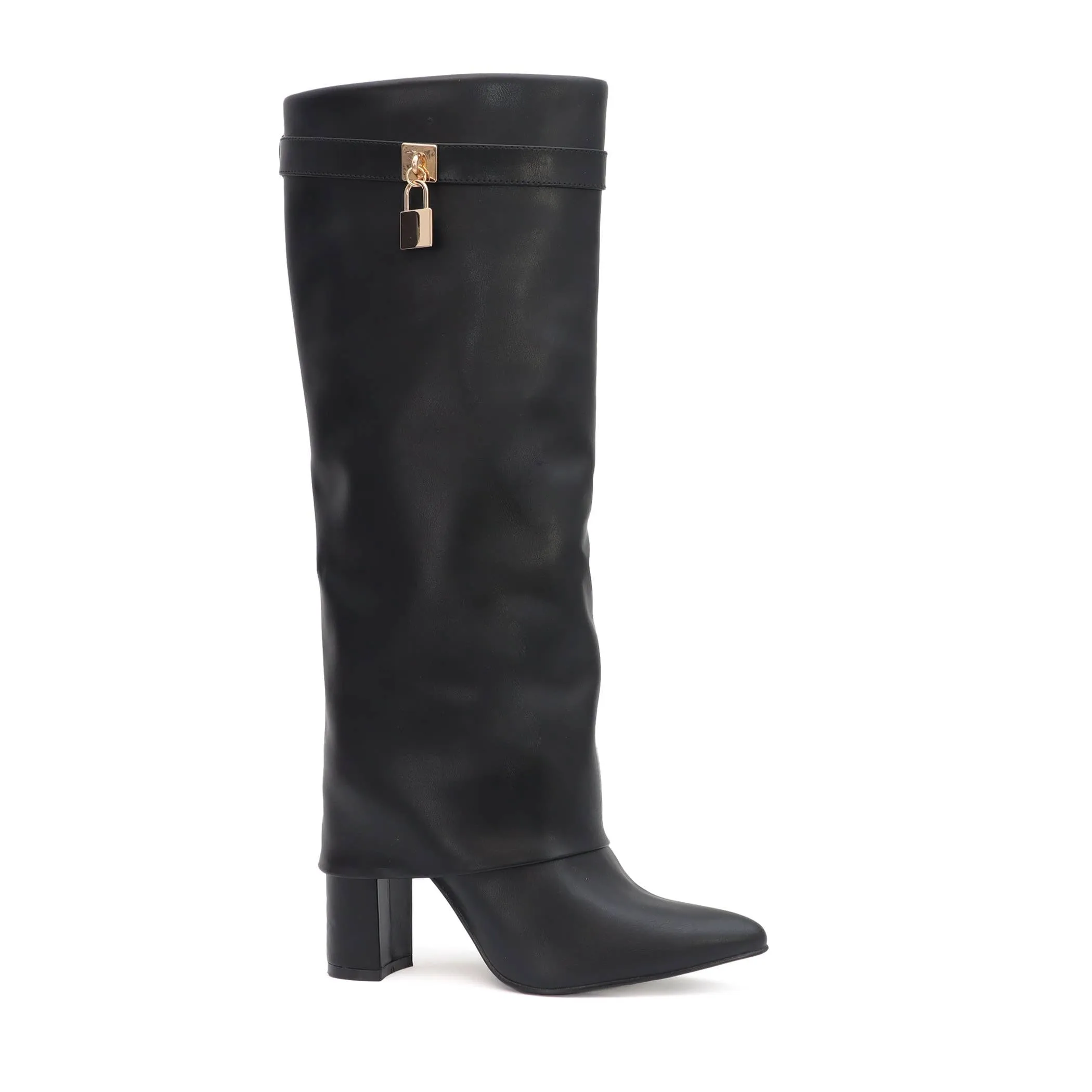 Fold Over Knee High Shark Boots