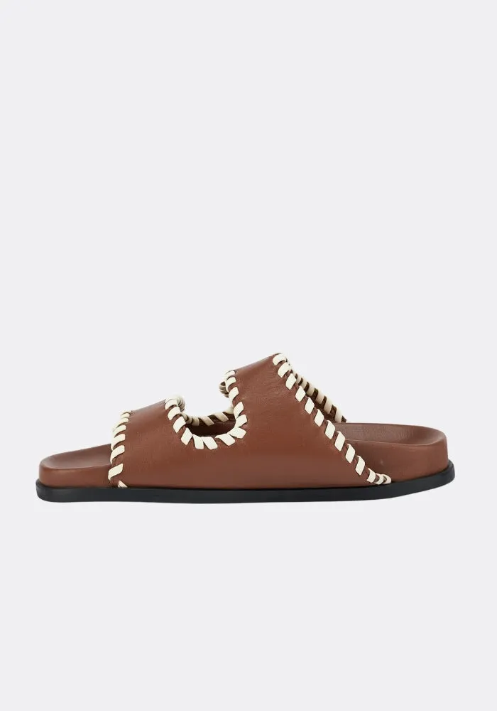 Fontelina Footbed Cocoa - Off White Trim