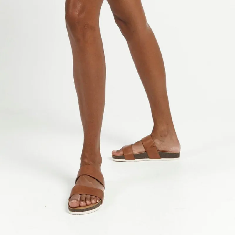 FRANKIE4 Maria II Slides Cognac