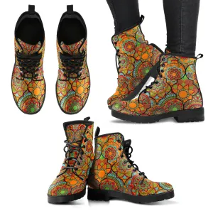 Gold Mandala Women's Eco-Friendly Leather Boots
