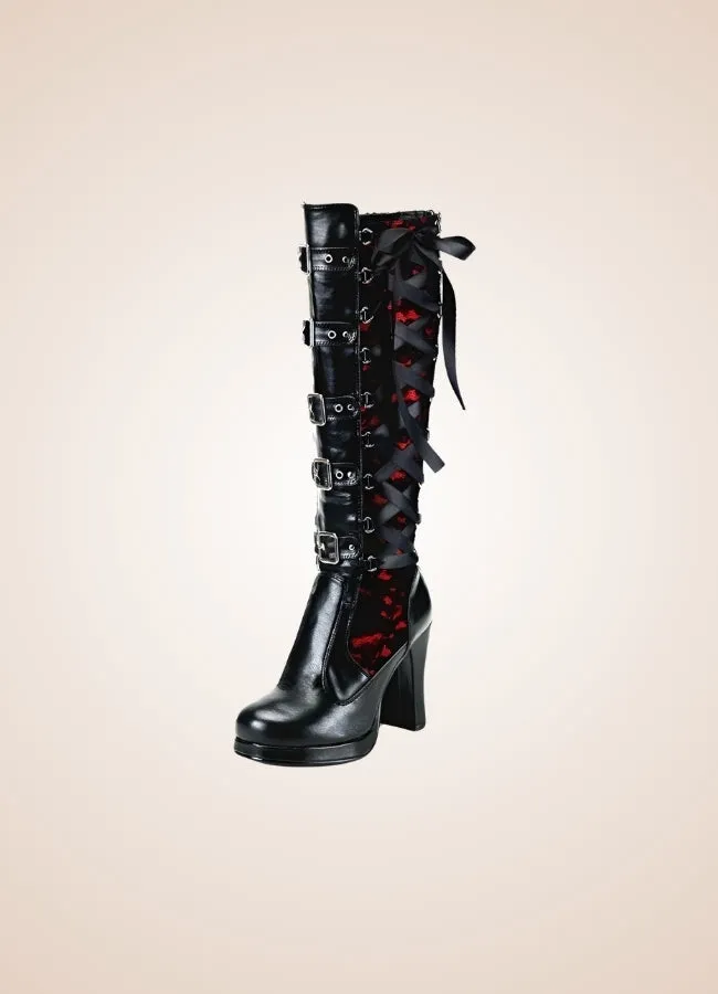 Gothic Belt Buckle Boots