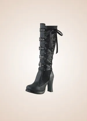 Gothic Belt Buckle Boots