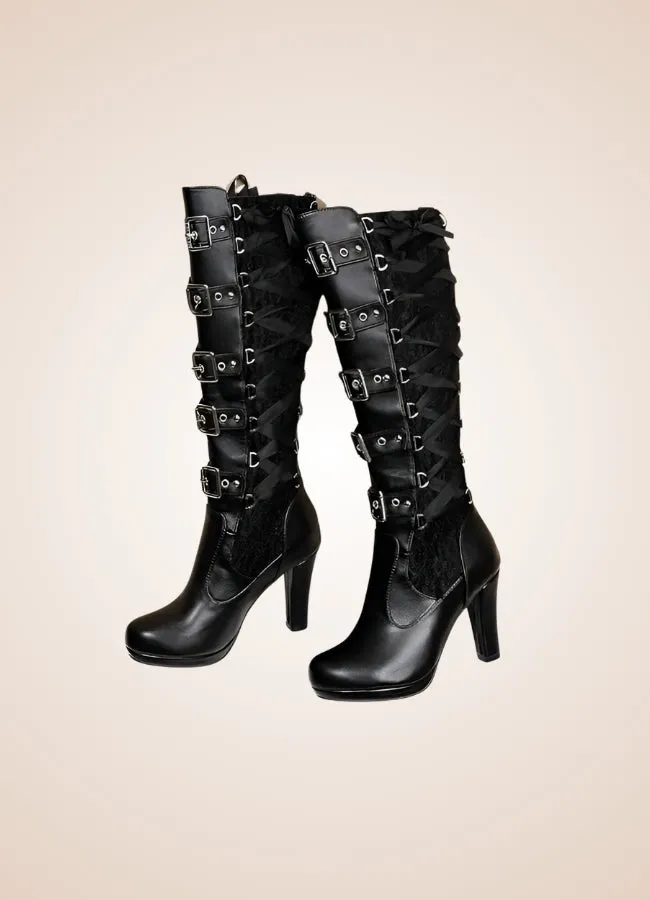Gothic Belt Buckle Boots