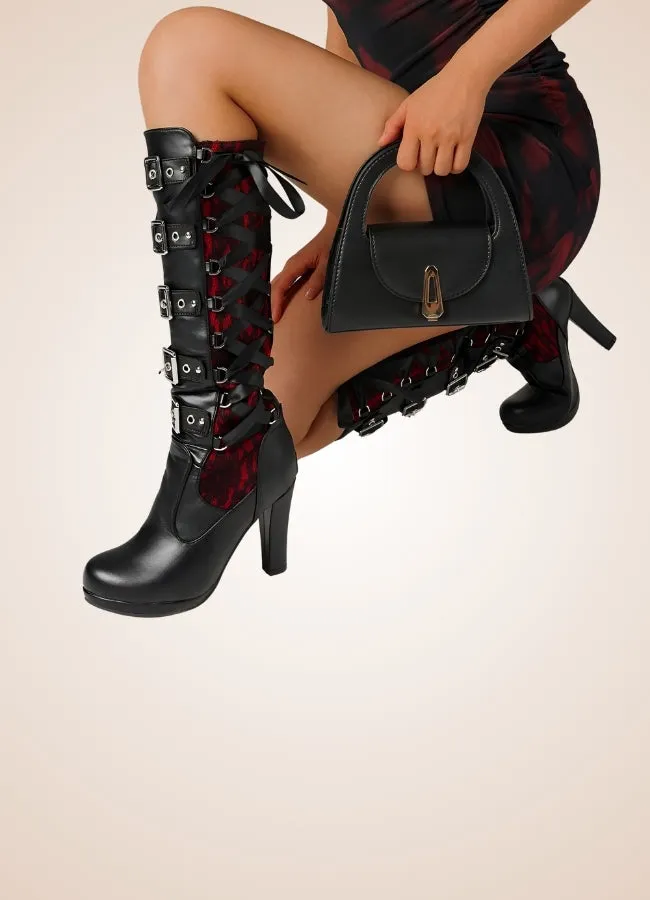 Gothic Belt Buckle Boots