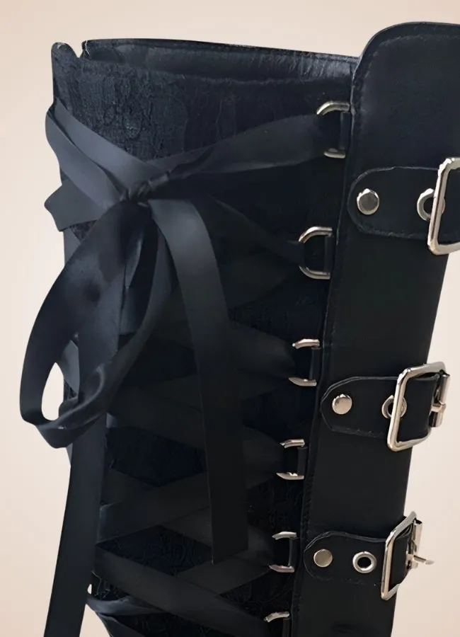 Gothic Belt Buckle Boots