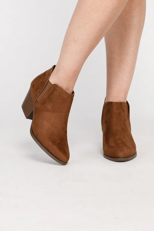 GWEN Brown Faux Suede Ankle Boots