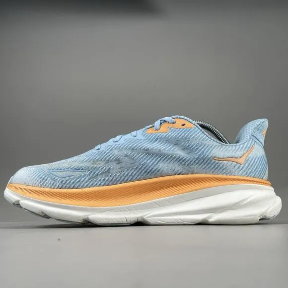 Hoka One One Clifton 9 Women’s 11 B Blue Lace Up Athletic Sneakers Running Shoes
