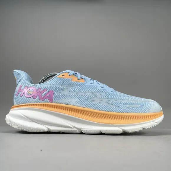 Hoka One One Clifton 9 Women’s 11 B Blue Lace Up Athletic Sneakers Running Shoes