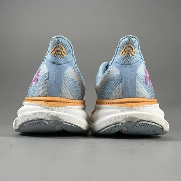 Hoka One One Clifton 9 Women’s 11 B Blue Lace Up Athletic Sneakers Running Shoes