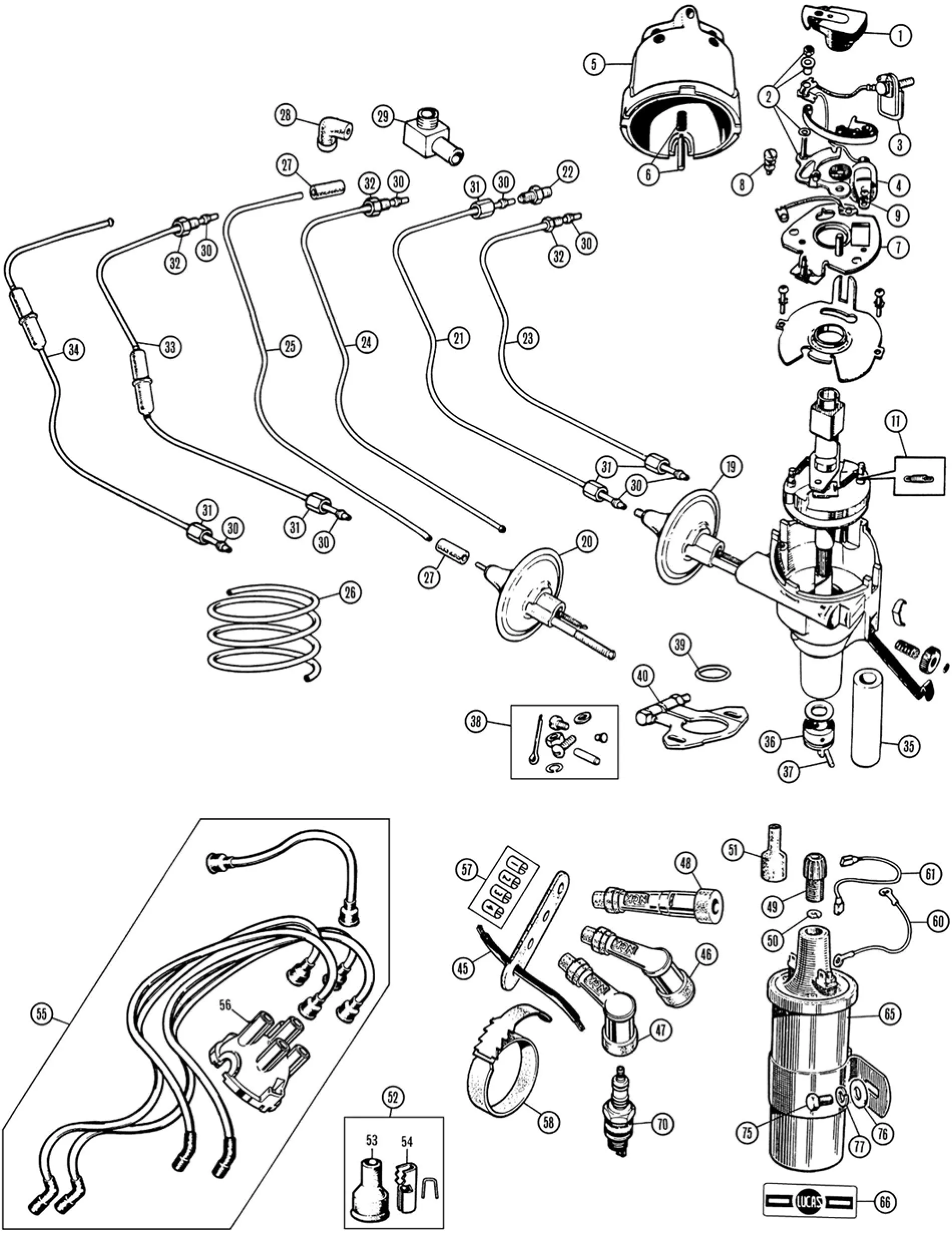 HT LEAD SET & DISTRIBUTOR CAP 25D4