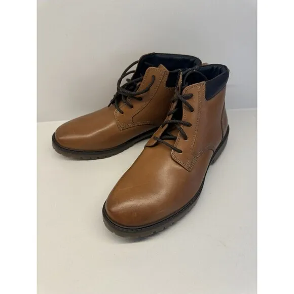 JONHSON &amp; MURPHY boots Patterson Brown genuine Leather Lace Up Boy's youth 4M
