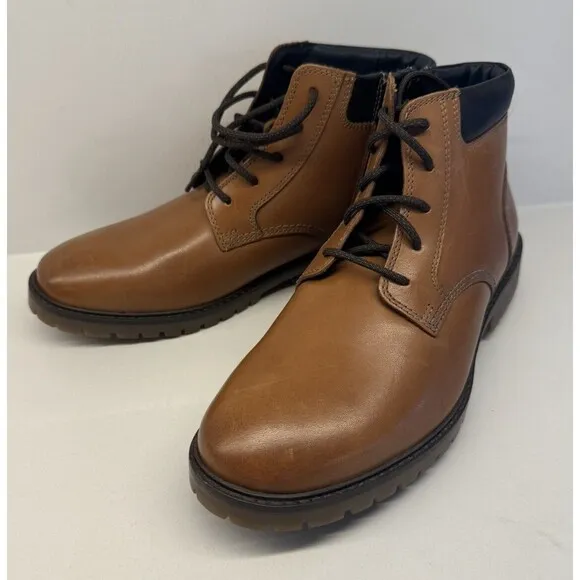 JONHSON &amp; MURPHY boots Patterson Brown genuine Leather Lace Up Boy's youth 4M