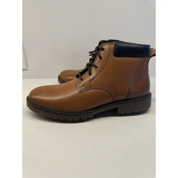 JONHSON &amp; MURPHY boots Patterson Brown genuine Leather Lace Up Boy's youth 4M
