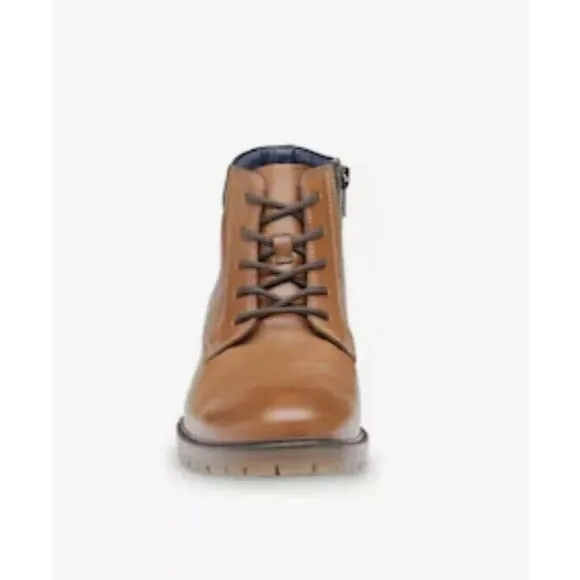 JONHSON &amp; MURPHY boots Patterson Brown genuine Leather Lace Up Boy's youth 4M