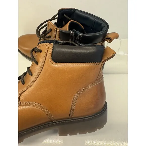JONHSON &amp; MURPHY boots Patterson Brown genuine Leather Lace Up Boy's youth 4M