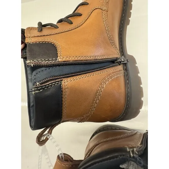 JONHSON &amp; MURPHY boots Patterson Brown genuine Leather Lace Up Boy's youth 4M