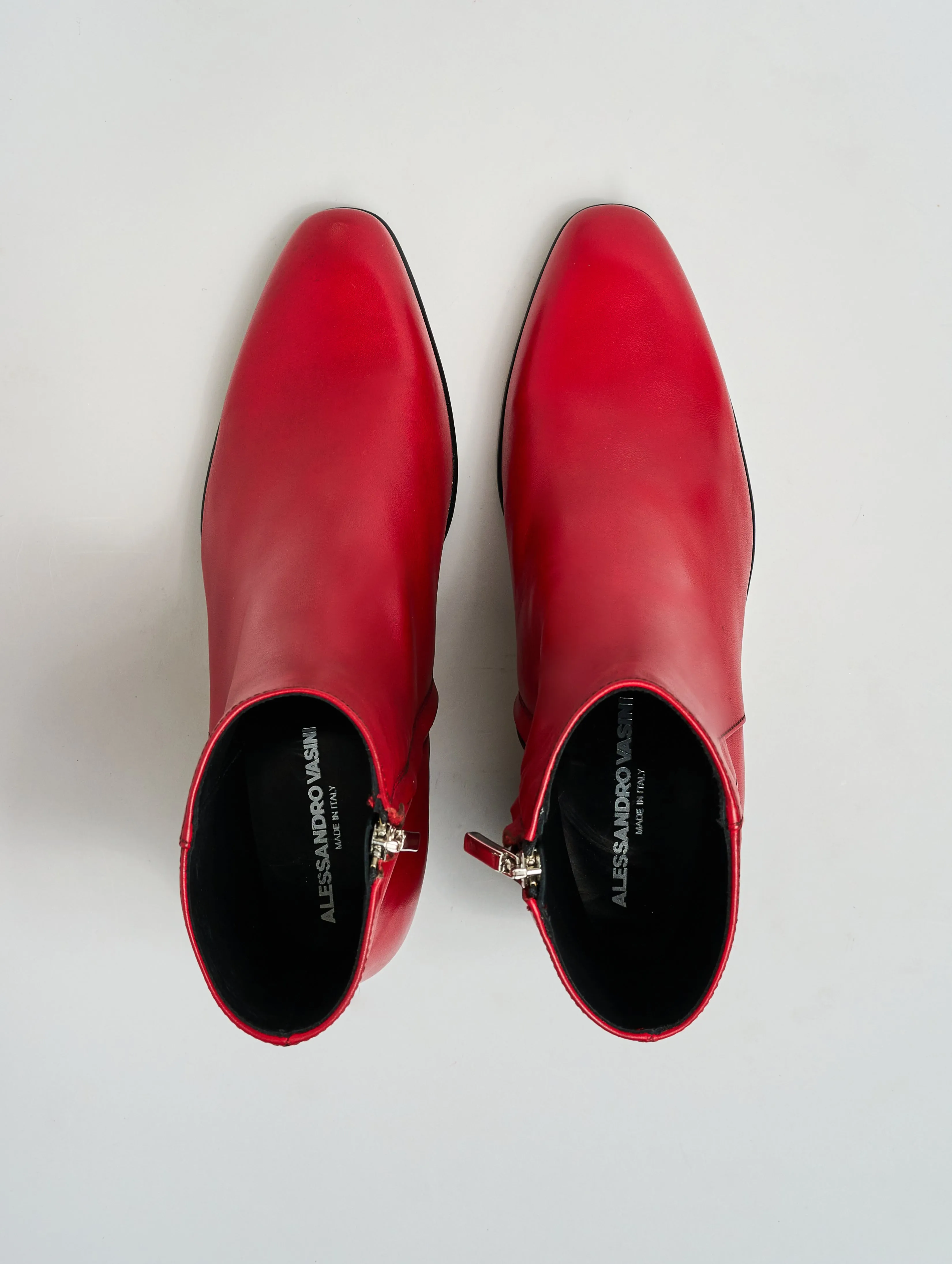 JUAN 60MM ANKLE BOOT IN RED CALFSKIN