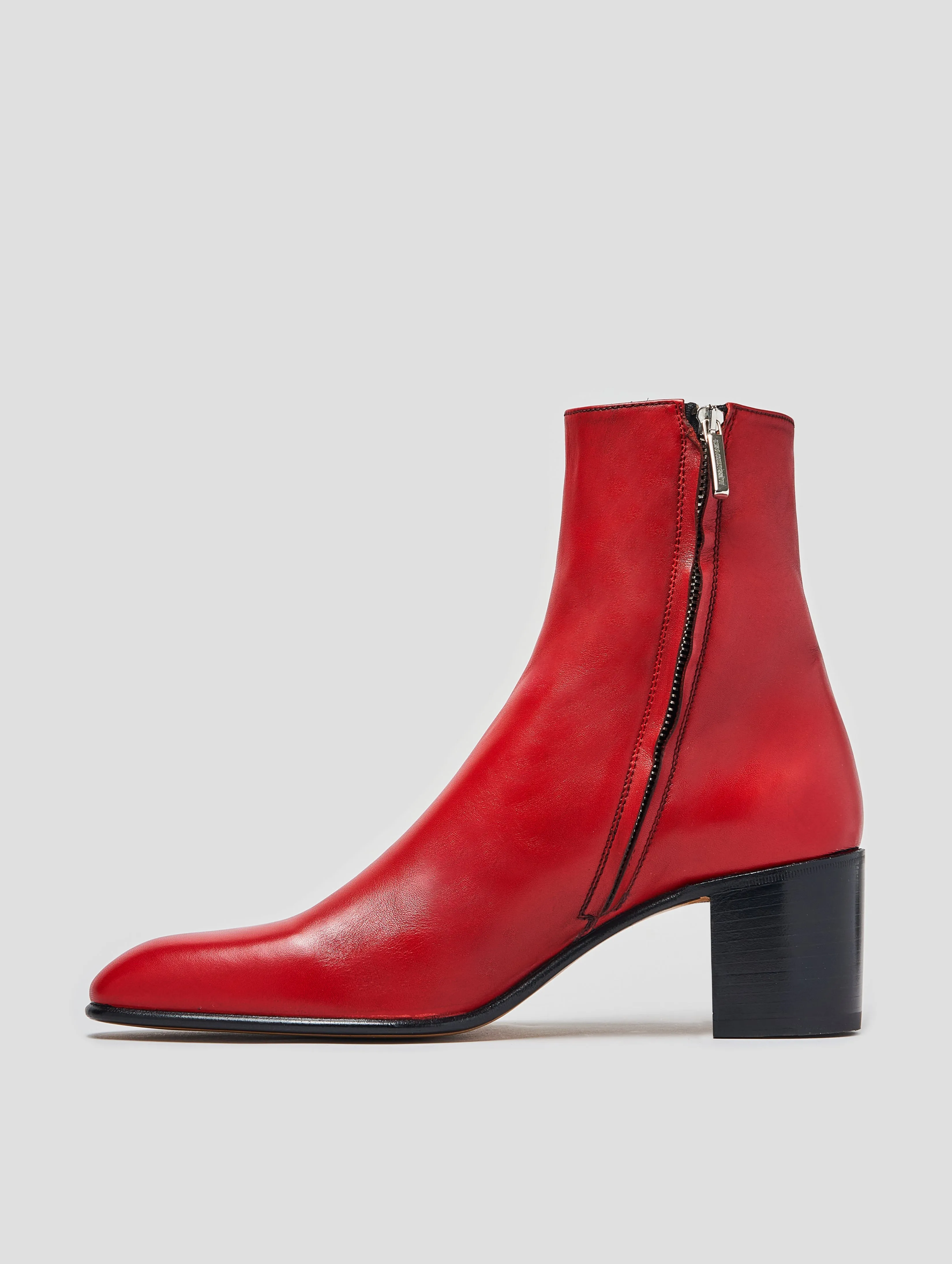 JUAN 60MM ANKLE BOOT IN RED CALFSKIN