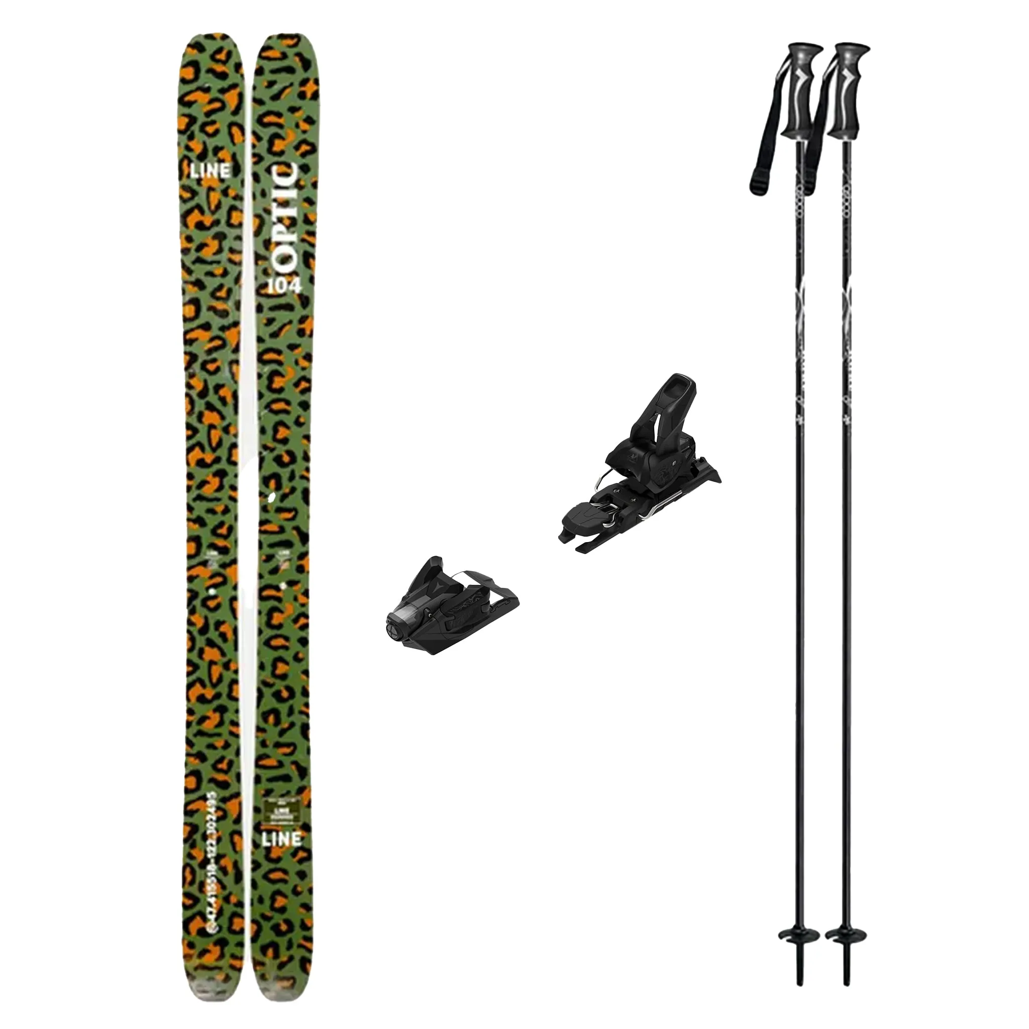 Line Optic 104 Camo Skis 2025 with Atomic Strive 14 GW Bindings Adult Ski Package