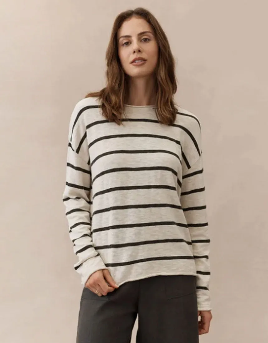 Little Lies Minnie Top - Black Stripe